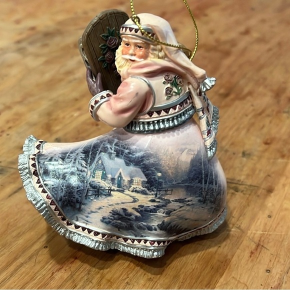 Ashton Drake old world Santa Thomas Kinkade winter path of welcome ornament - Picture 2 of 8